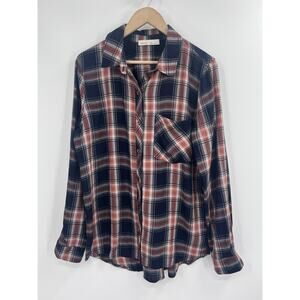 Be Cool Navy blue Button down Shirt Large Lightweight